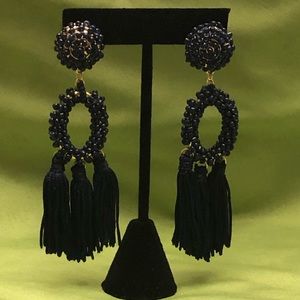 Elegant bead and tassel earrings.